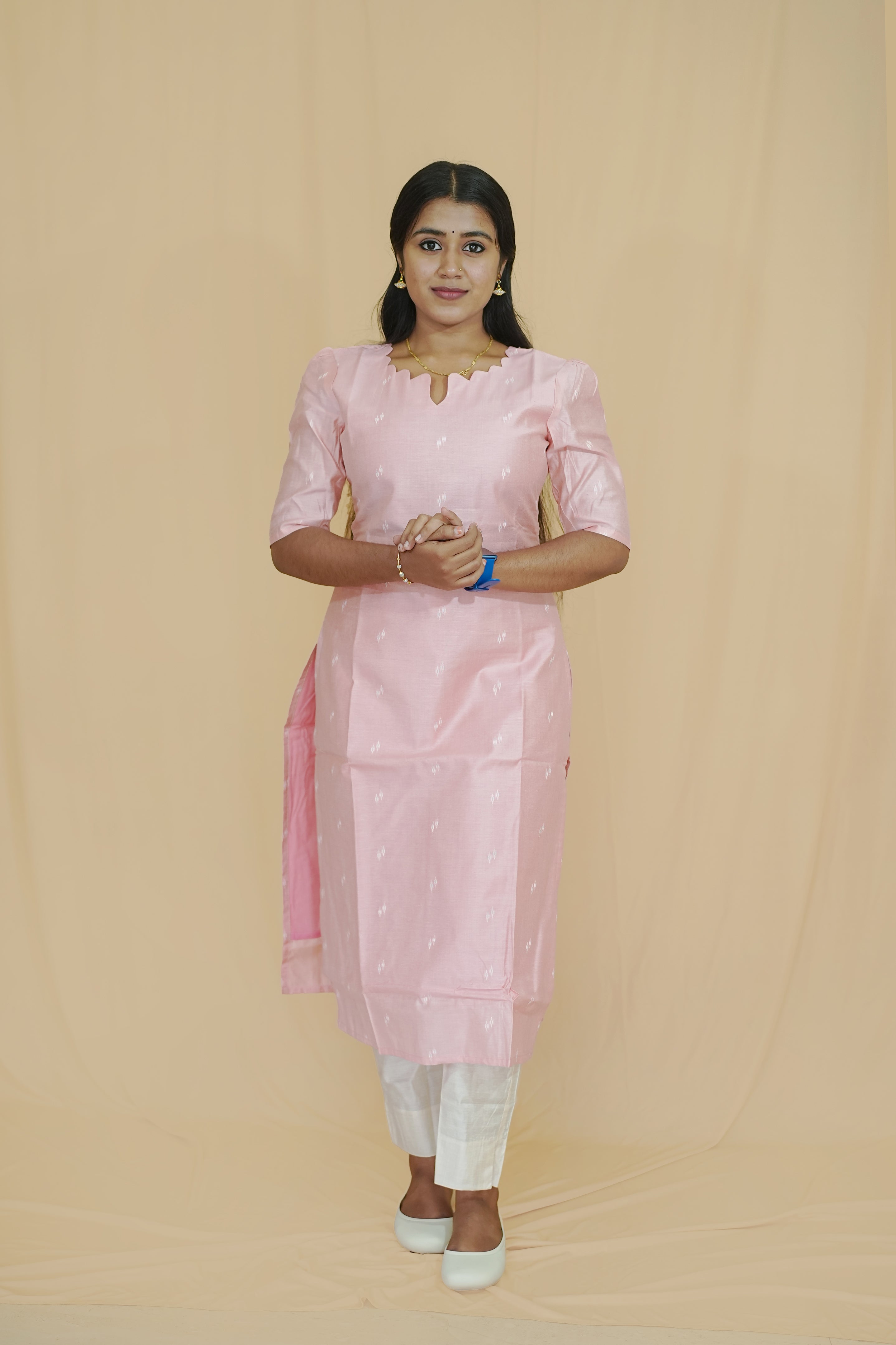 Roseate Radiance Tussar Silk Co-ord – Kurti & Straight Pants
