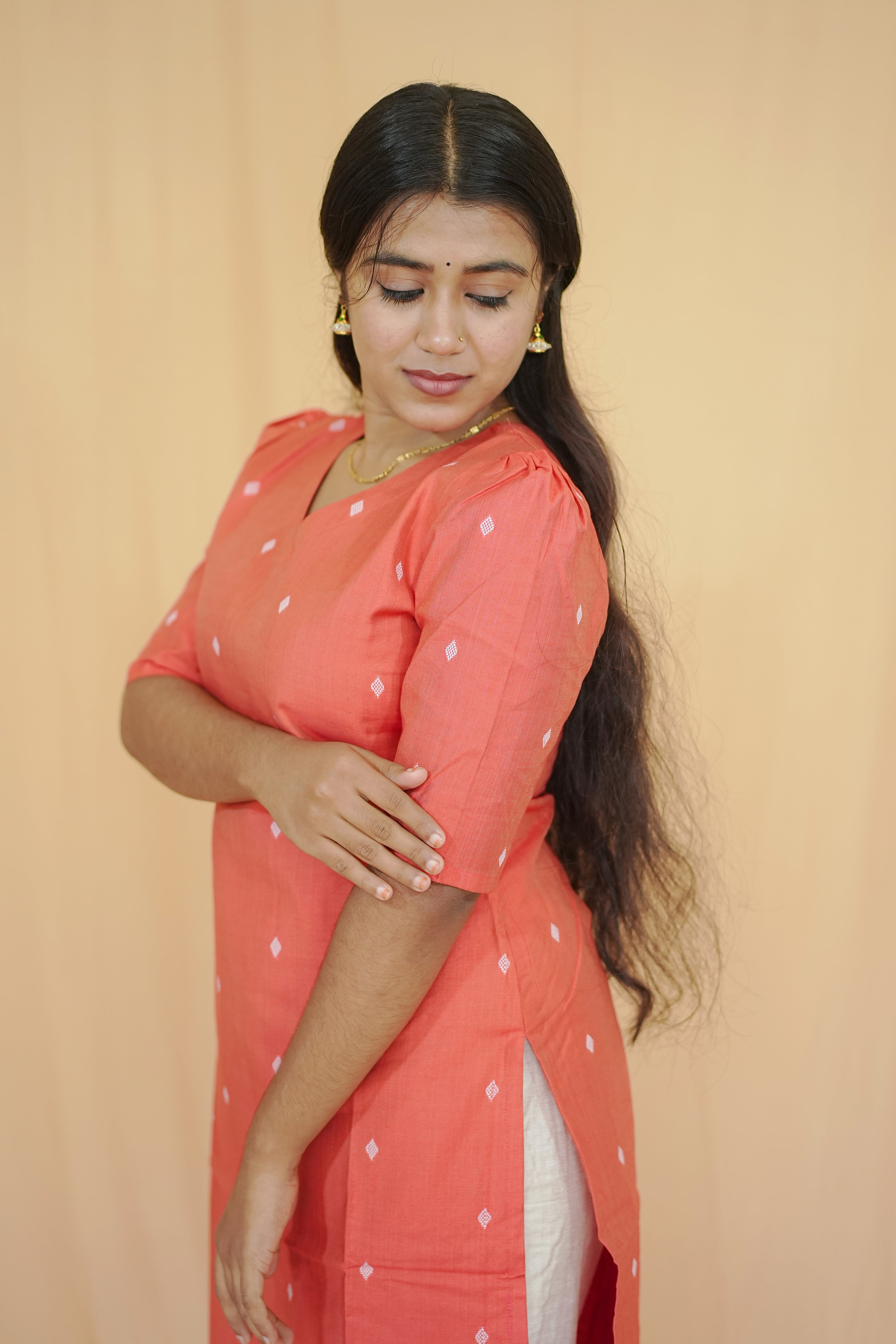 Scarlet Soul Tussar Silk Essential Red Butta Kurti