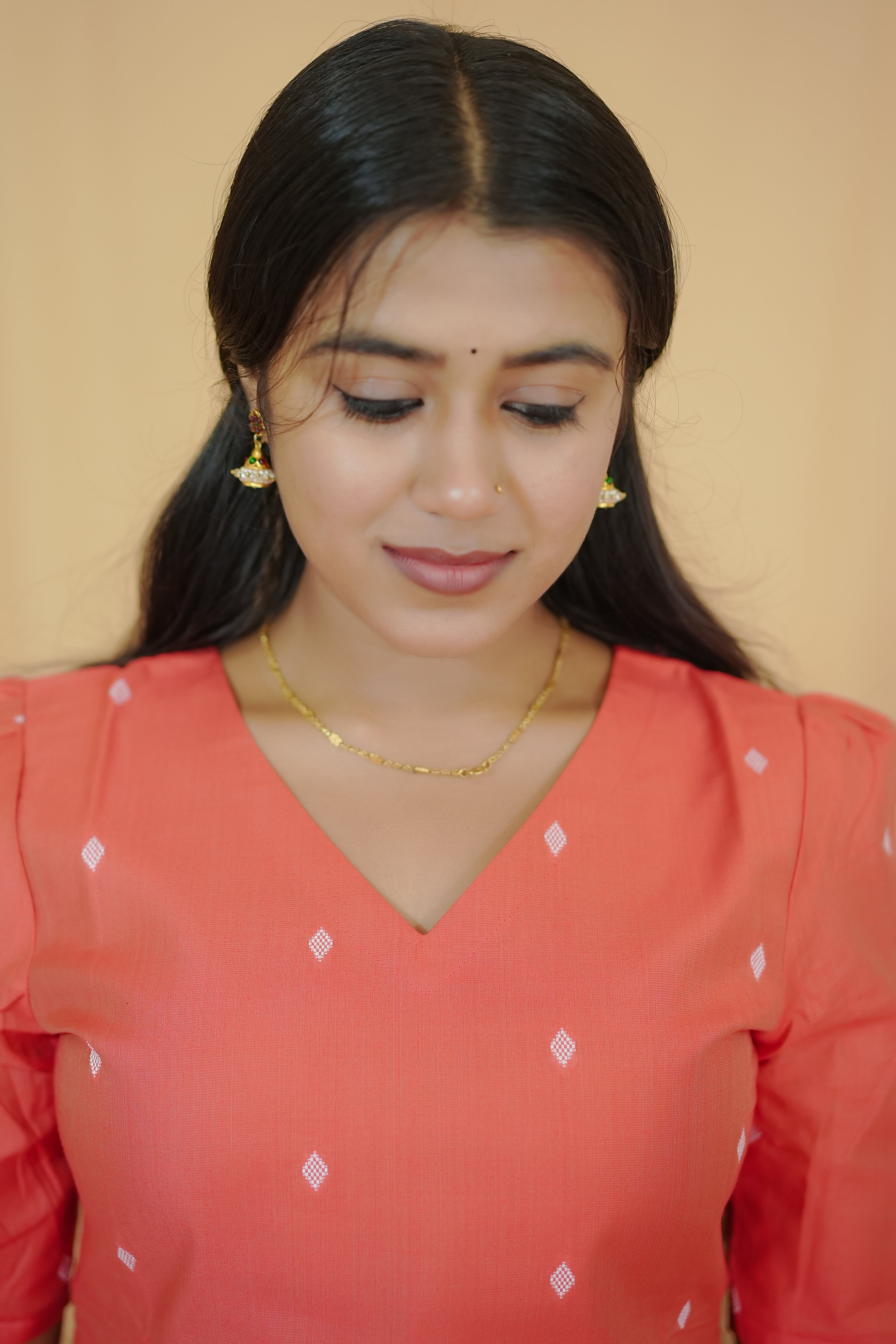 Scarlet Soul Tussar Silk Co-ord – Red Butta Kurti & Pants