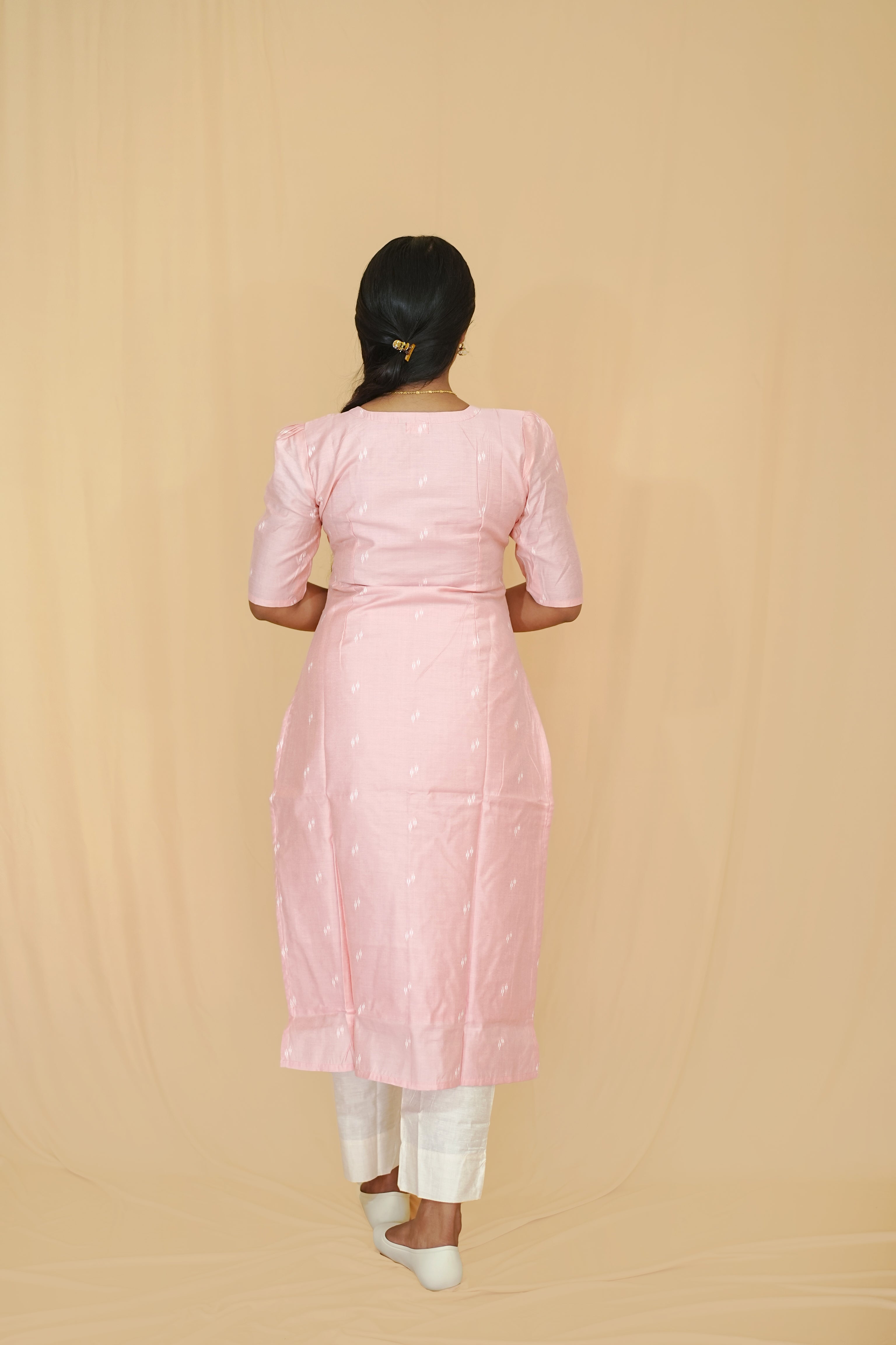 Roseate Radiance Tussar Silk Kurti