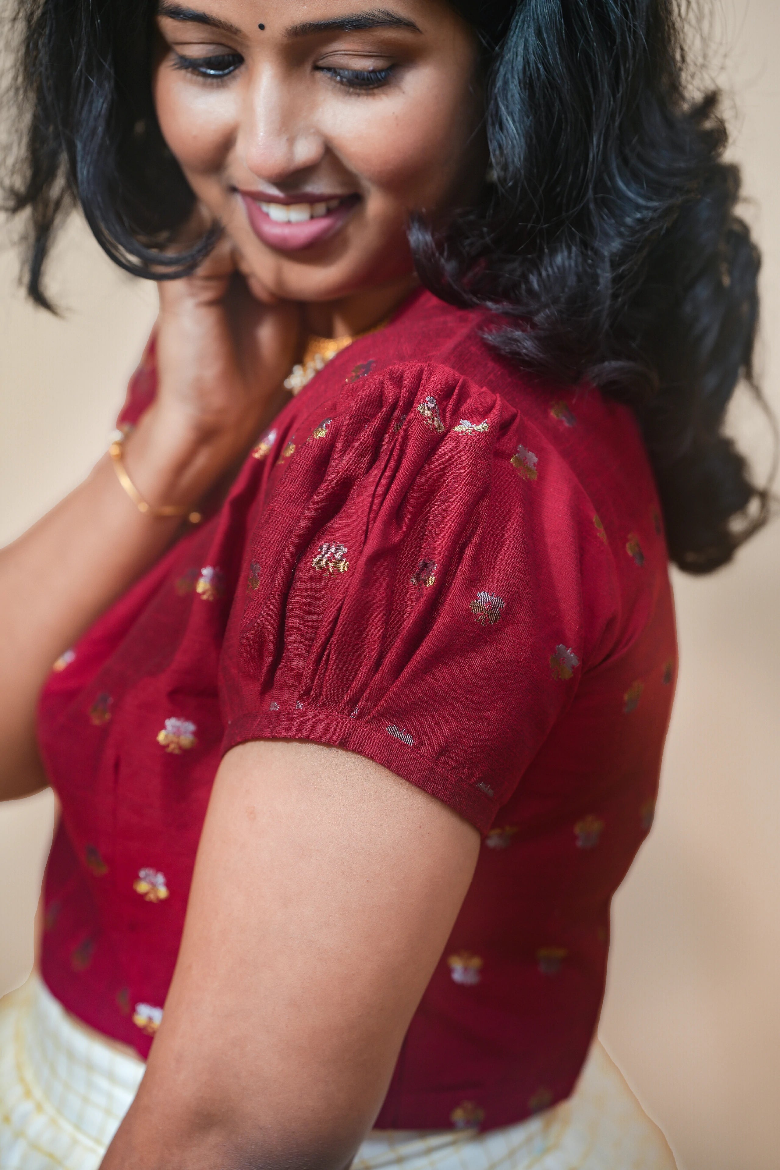 Golden Elegance Organza Skirt & Top Set