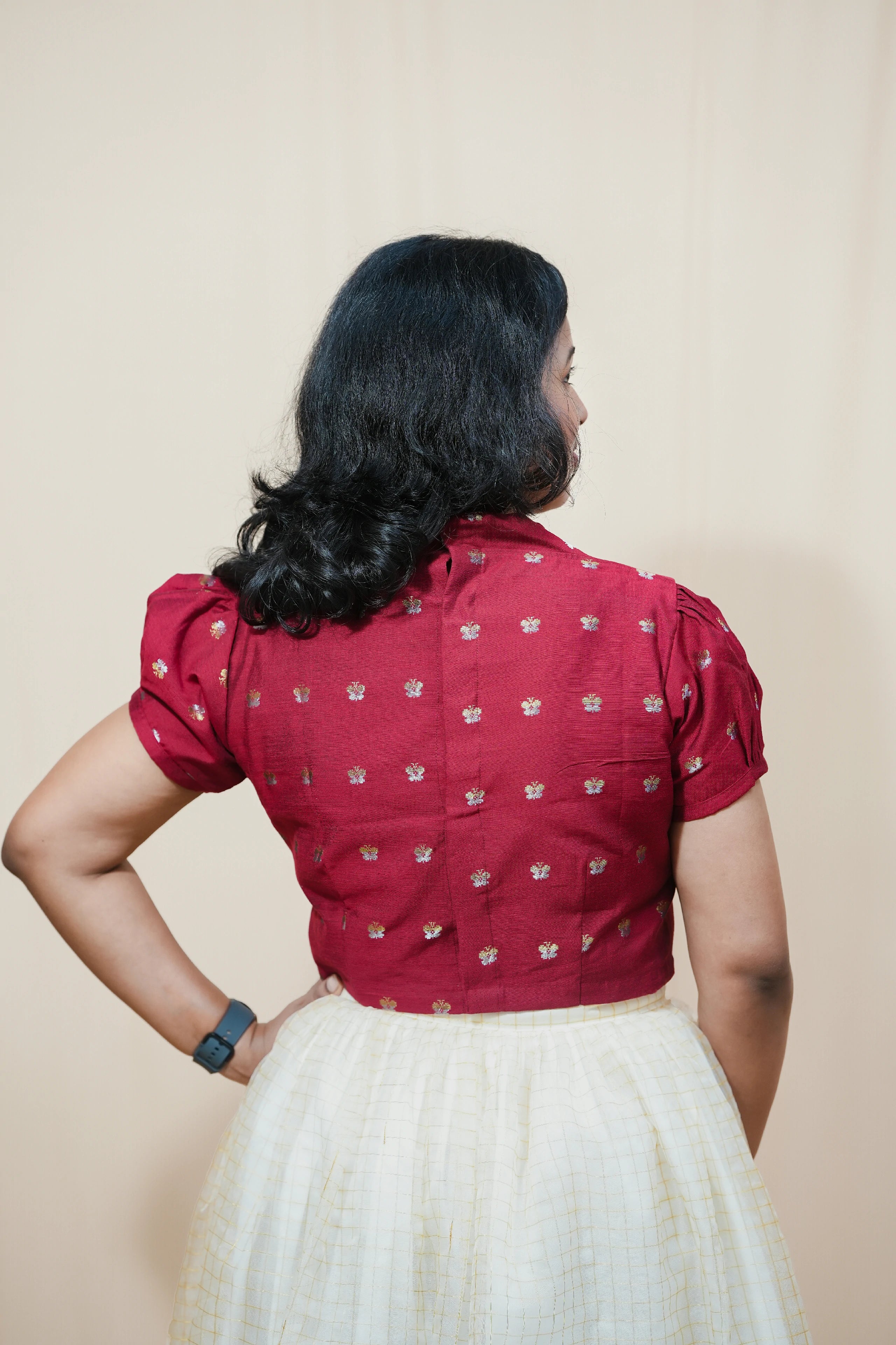 Golden Elegance Organza Skirt & Top Set