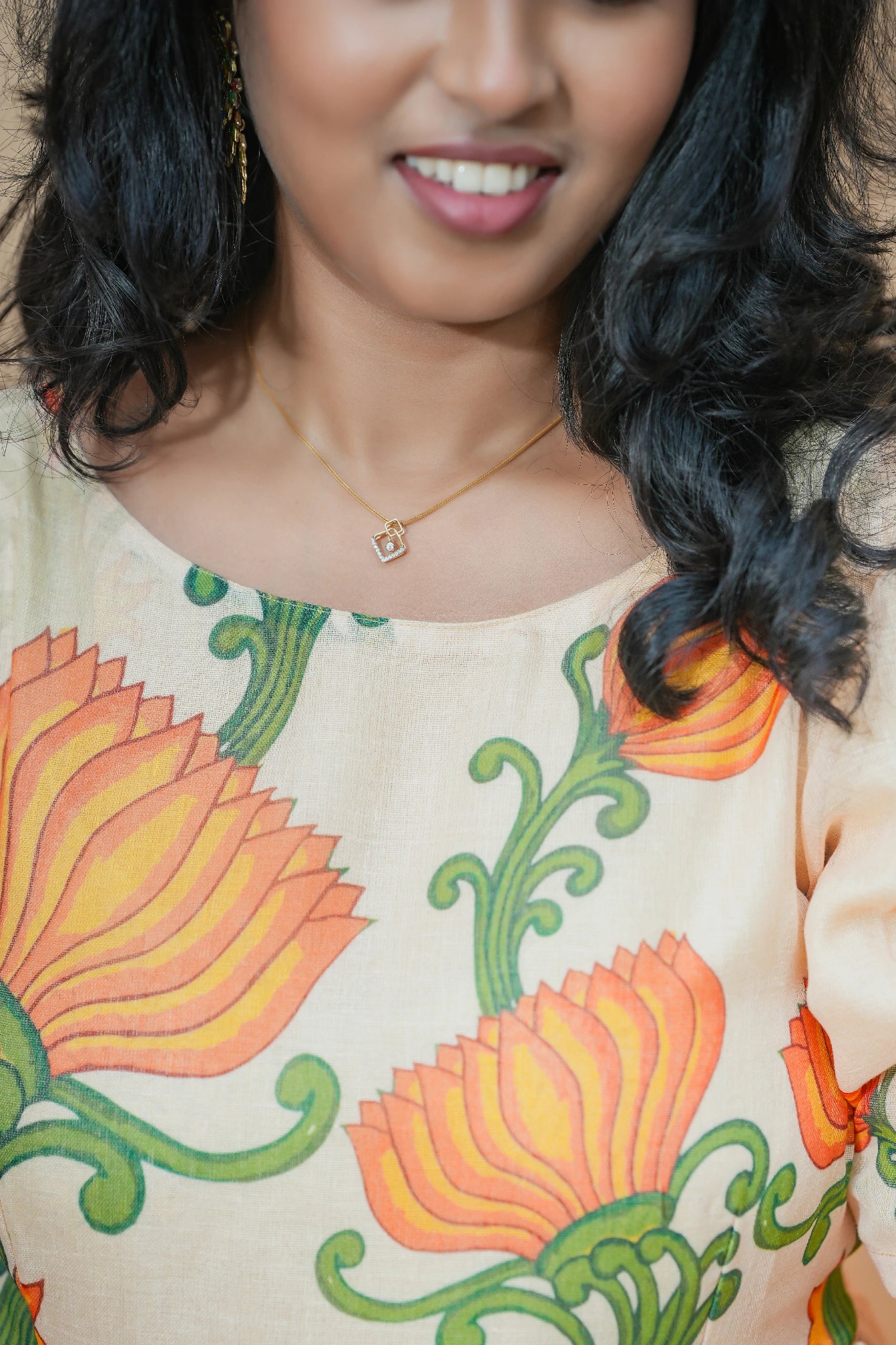 Harvest Bloom Linen Maxi Dress