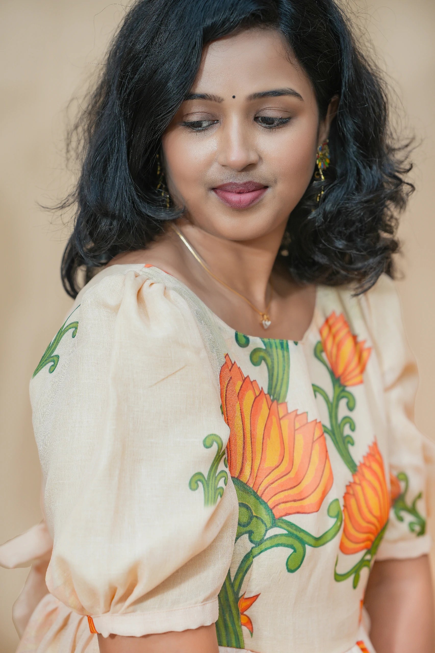 Harvest Bloom Linen Maxi Dress