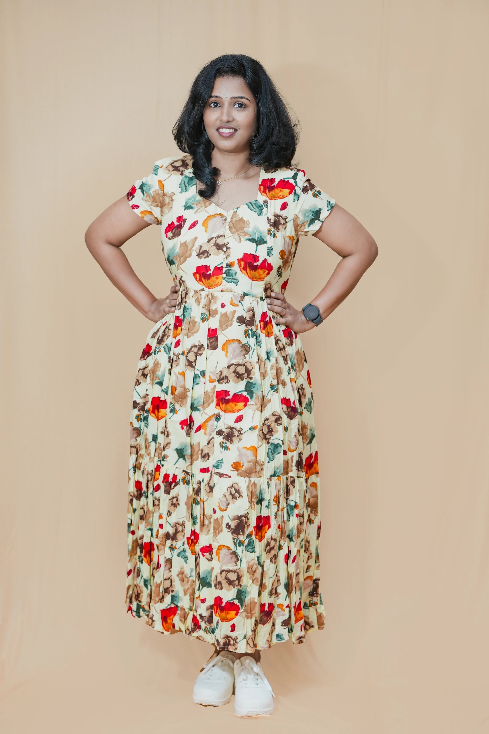 Blossom & Bloom Rayon Maternity Maxi Dress