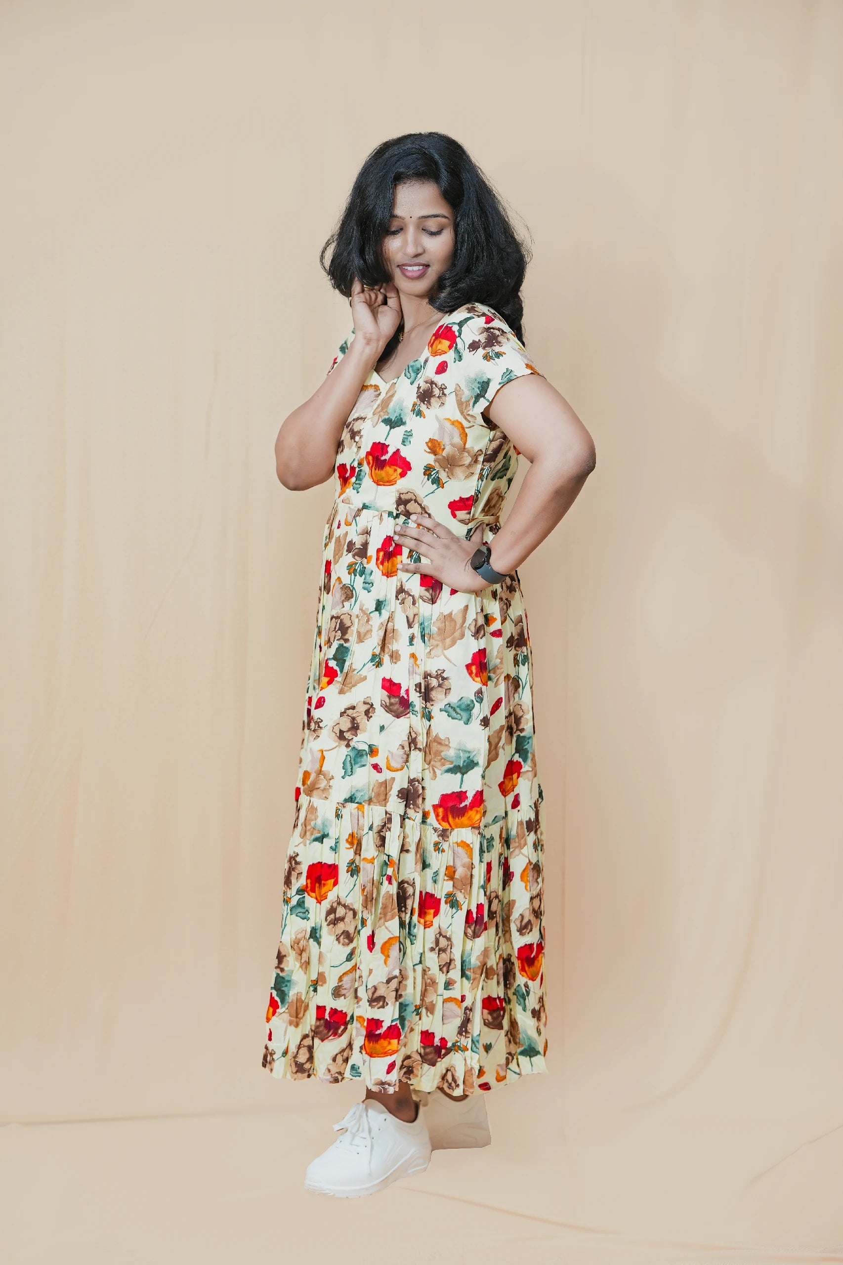 Blossom & Bloom Rayon Maternity Maxi Dress