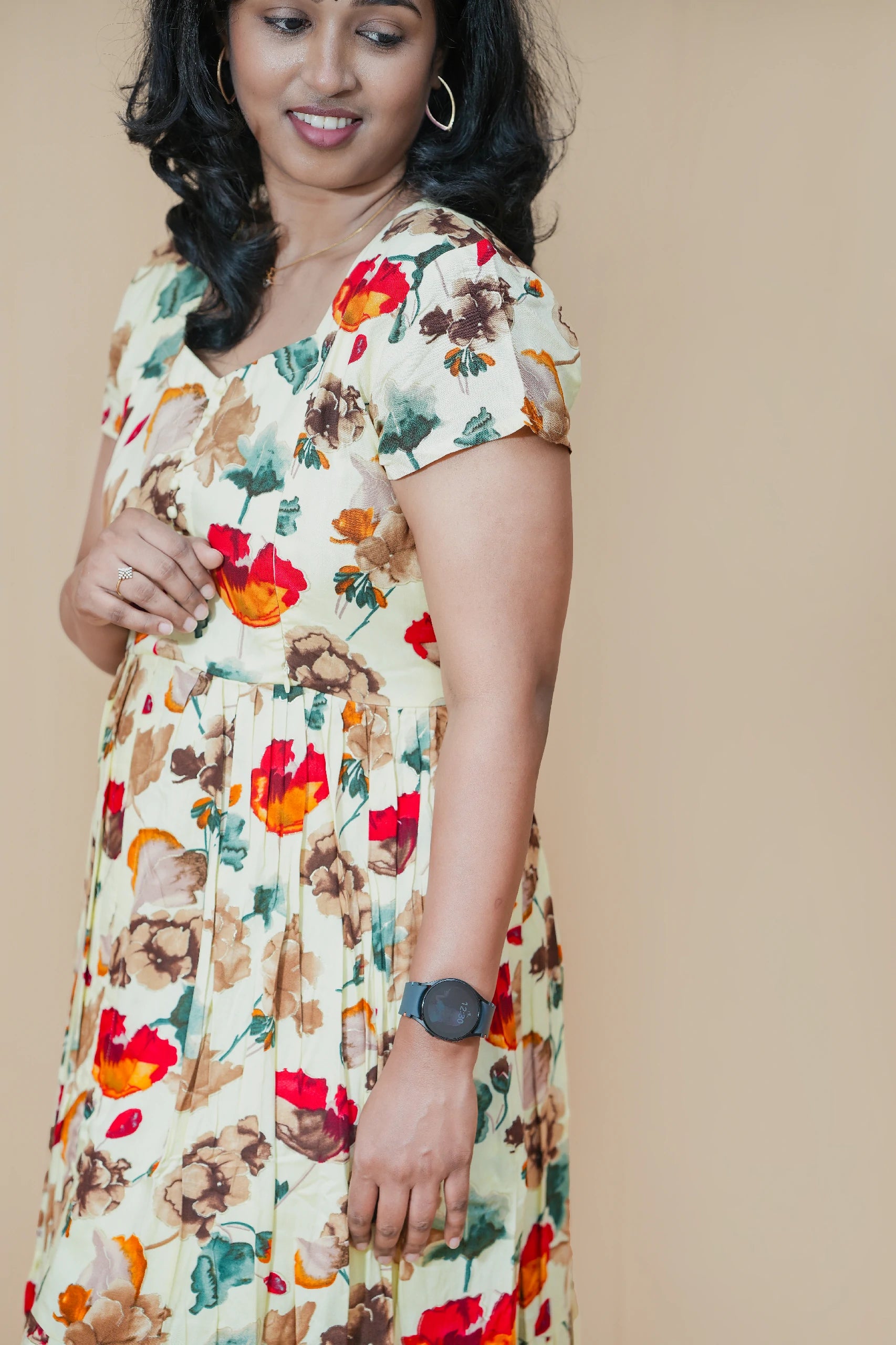 Blossom & Bloom Rayon Maternity Maxi Dress