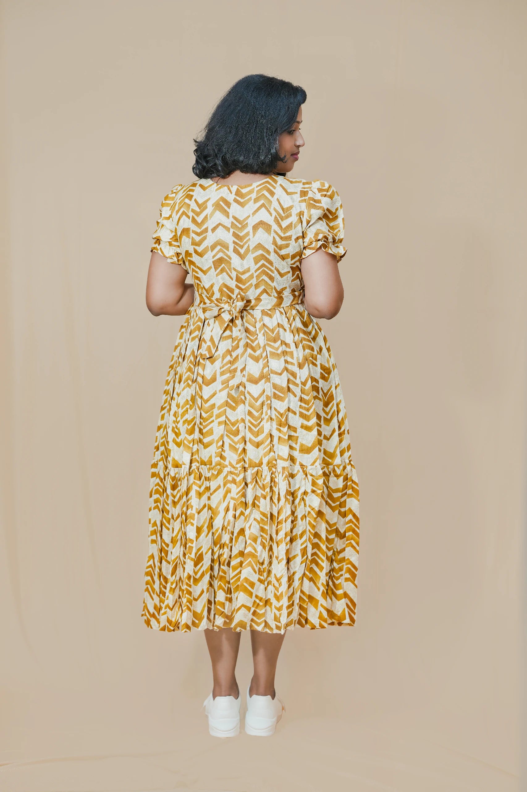 Earth Tone Rayon Square Neck Maternity Maxi Dress