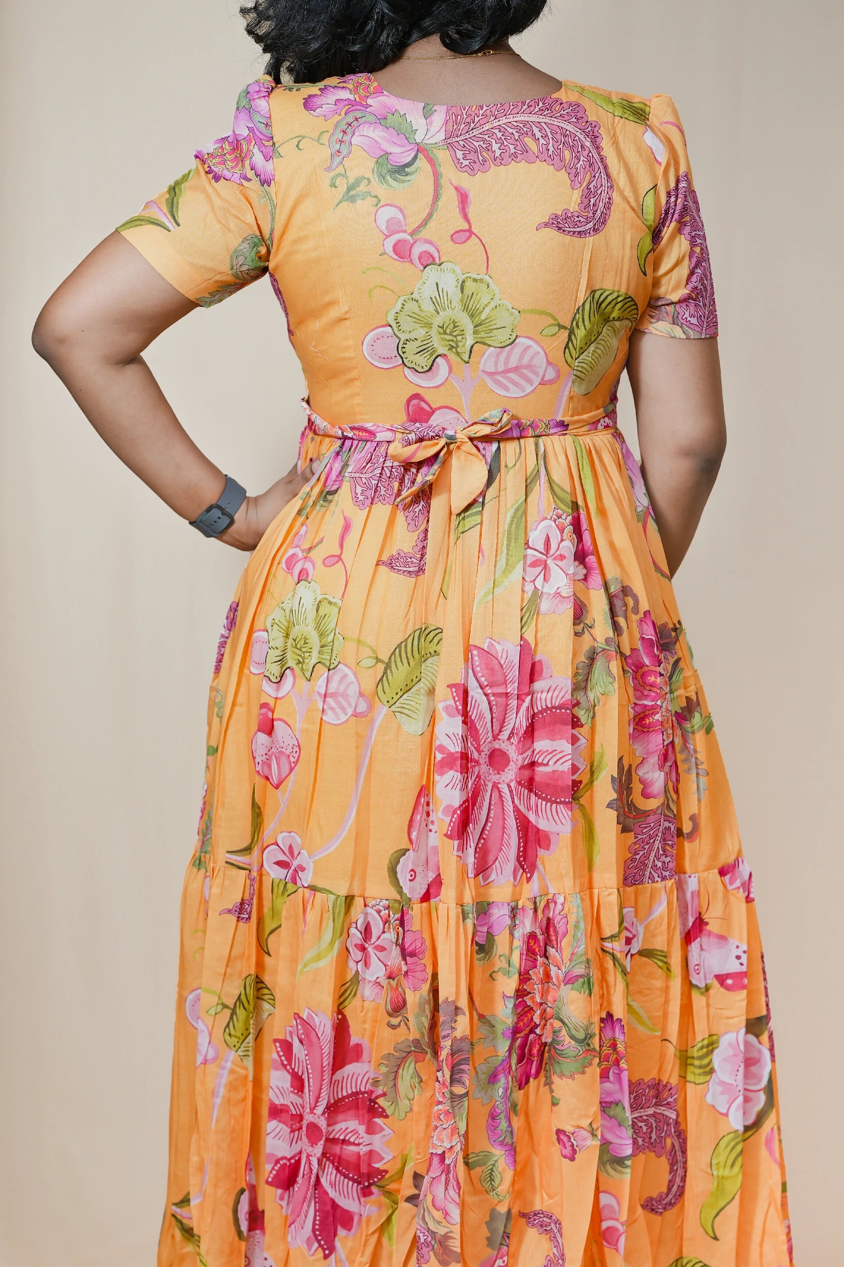 Golden Meadow Cotton Maternity Maxi Dress