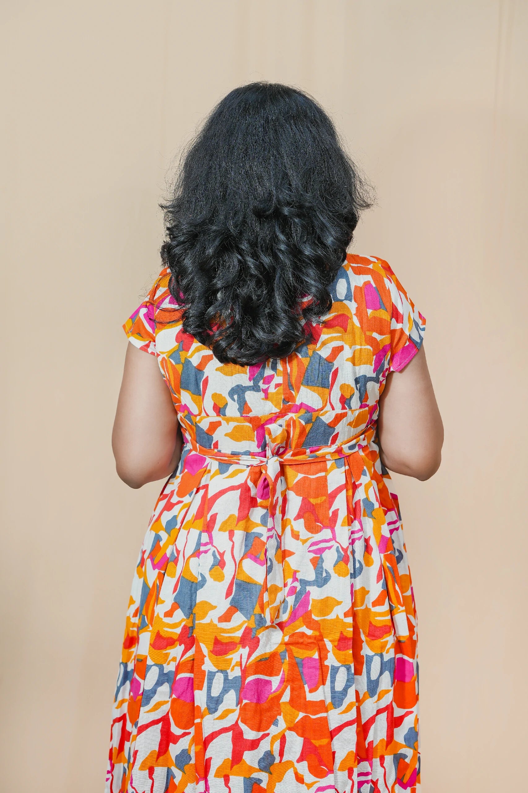 Sunshine Linen Funky Floral Maxi Dress