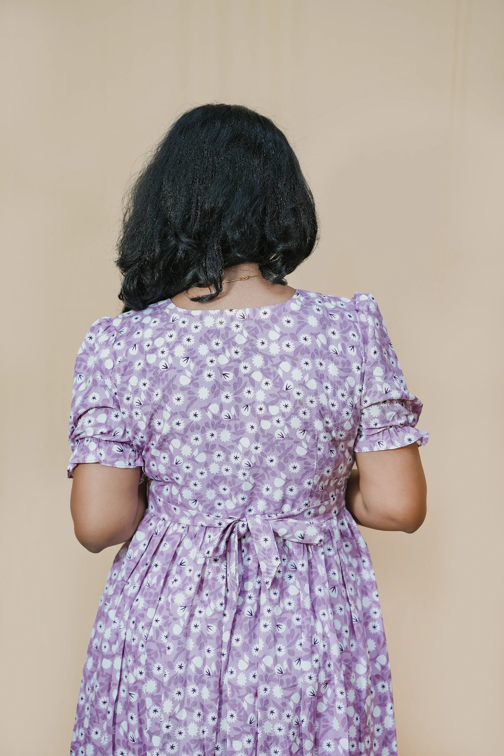 Lavender Dream Crepe Maternity Maxi Dress