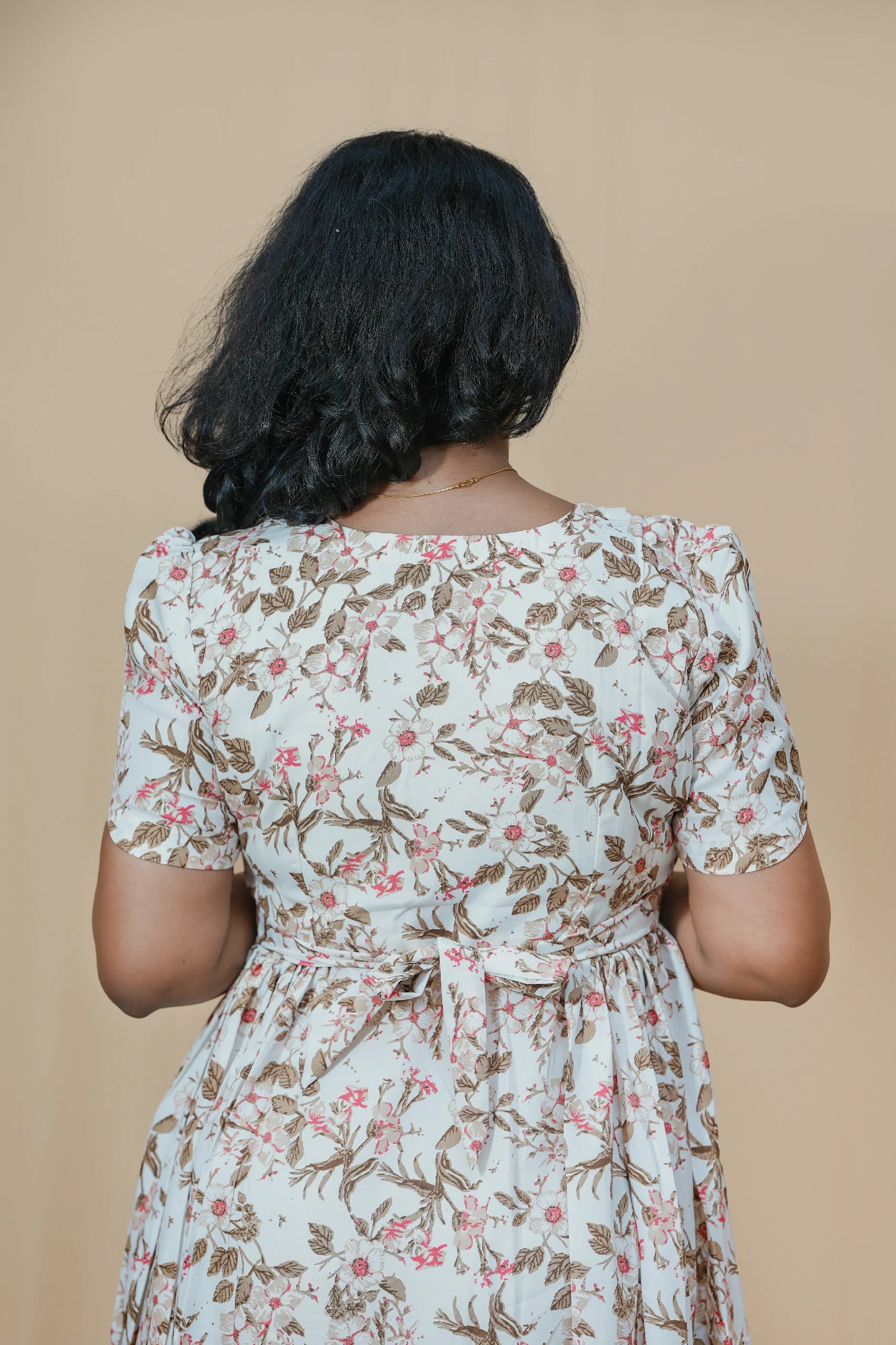 Ivory Bloom Crepe Maternity Maxi Dress