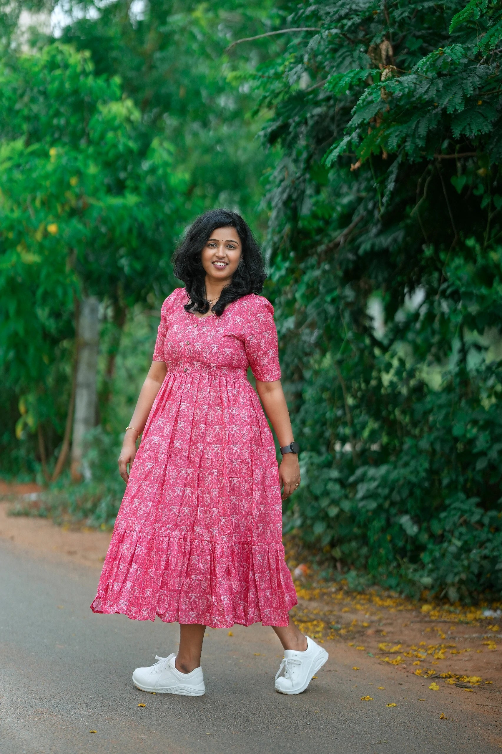 Scarlet Petal Linen Maternity Maxi Dress