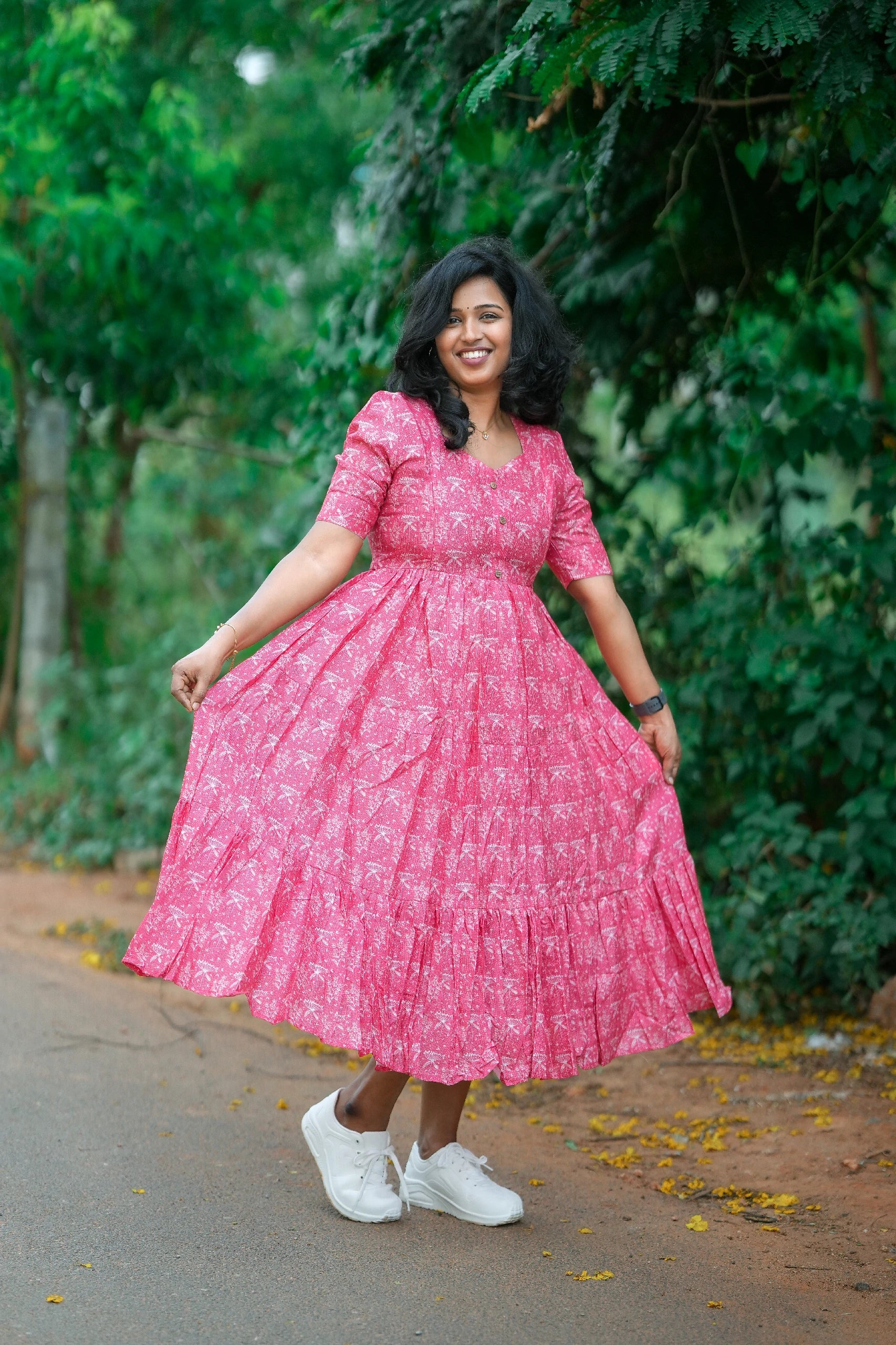 Scarlet Petal Linen Maternity Maxi Dress
