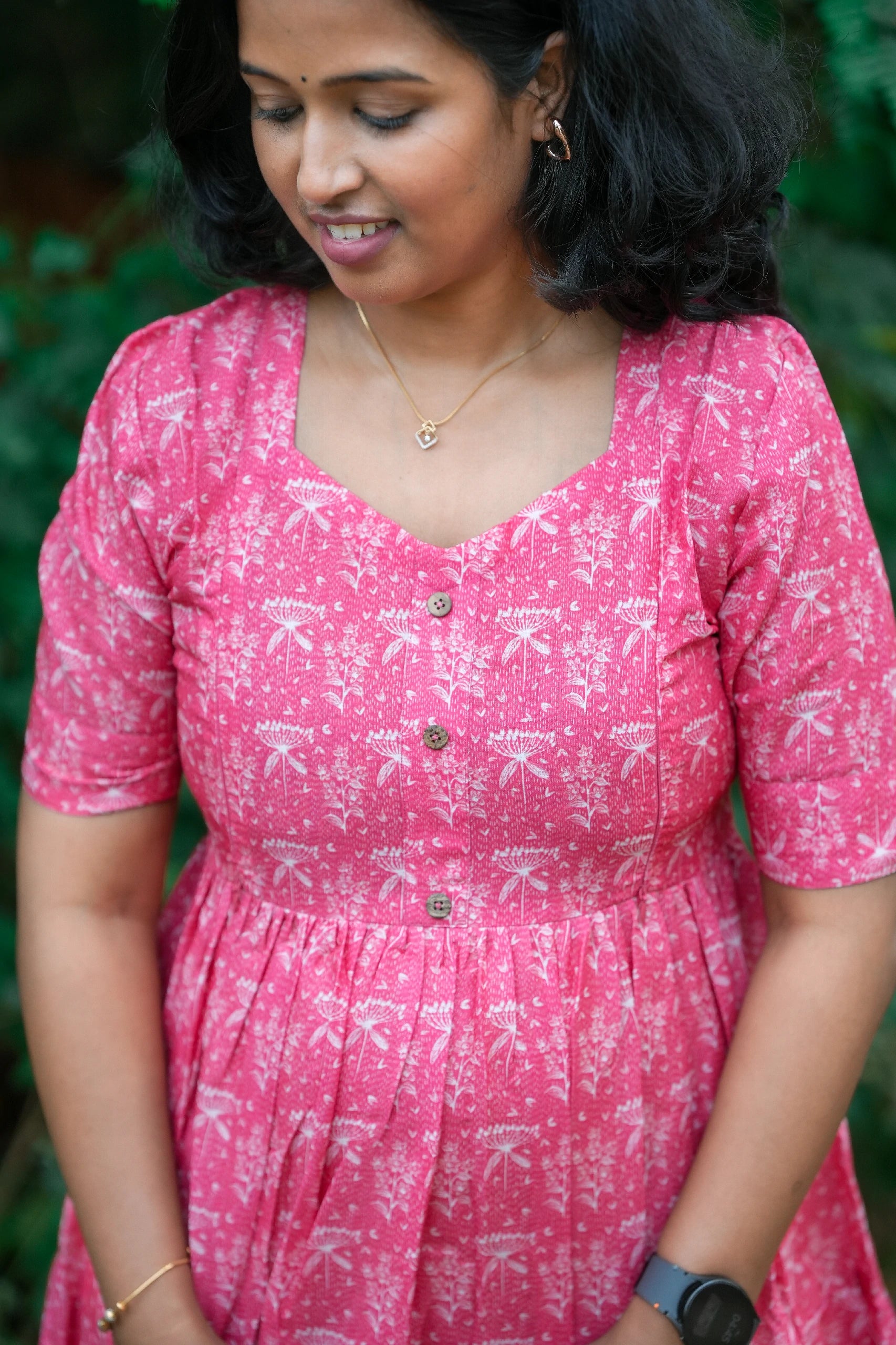 Scarlet Petal Linen Maternity Maxi Dress