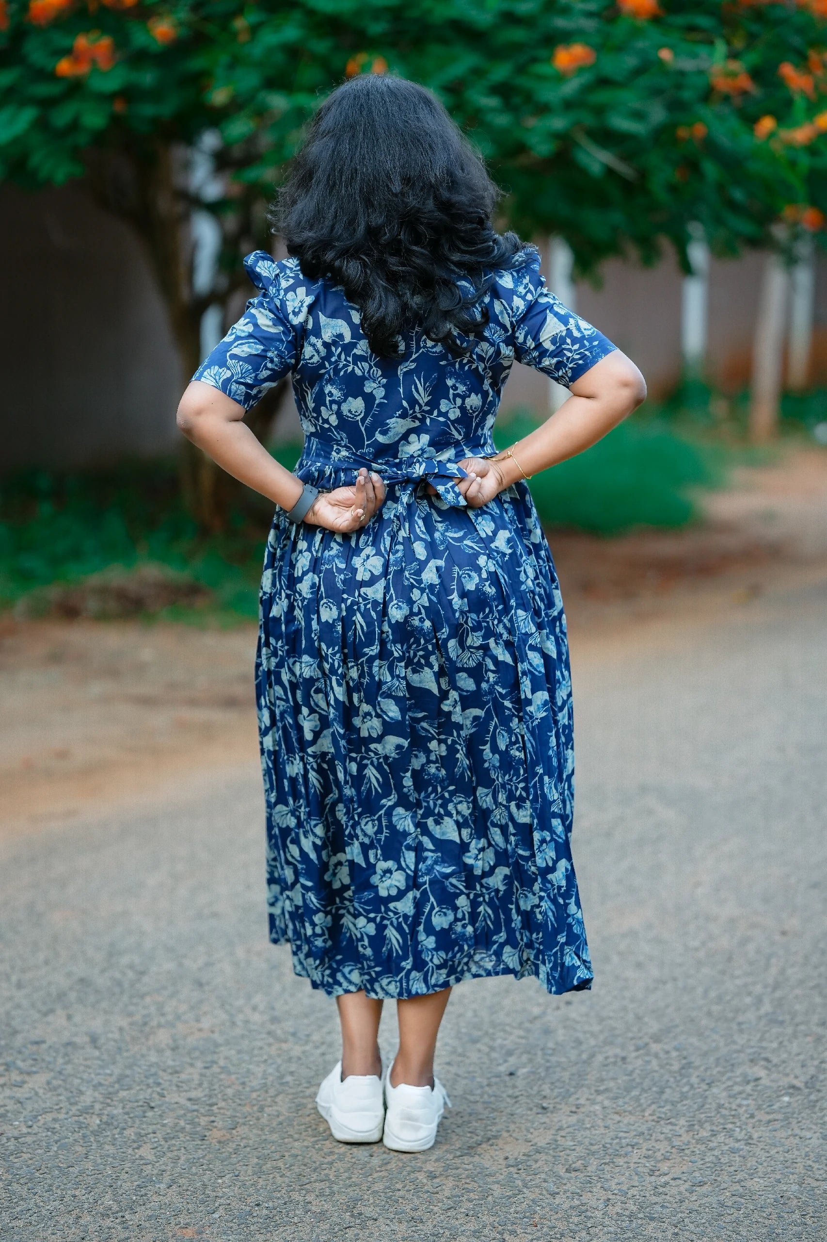 Sapphire Floral Cotton Maternity Maxi Dress