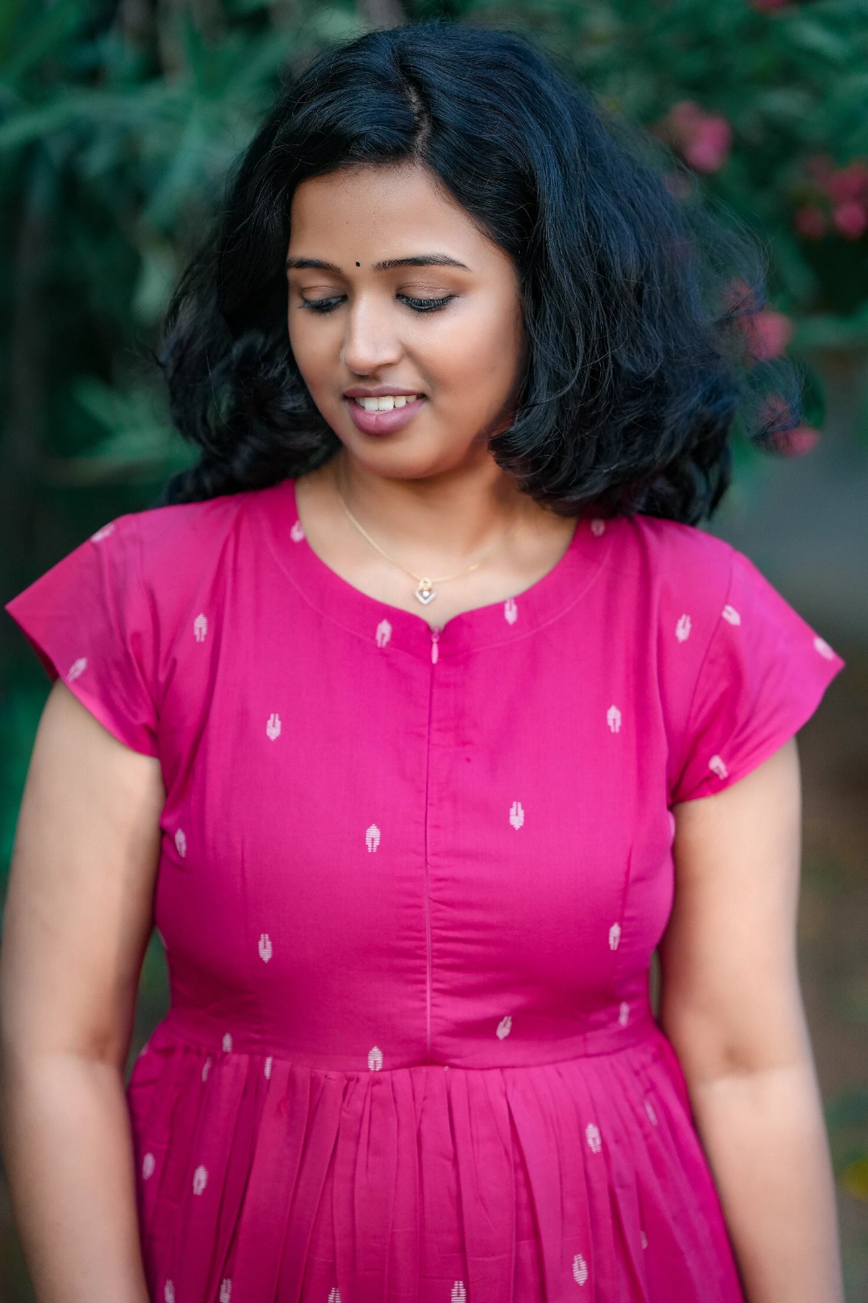 Blush Rose Cotton Maternity Maxi Dress