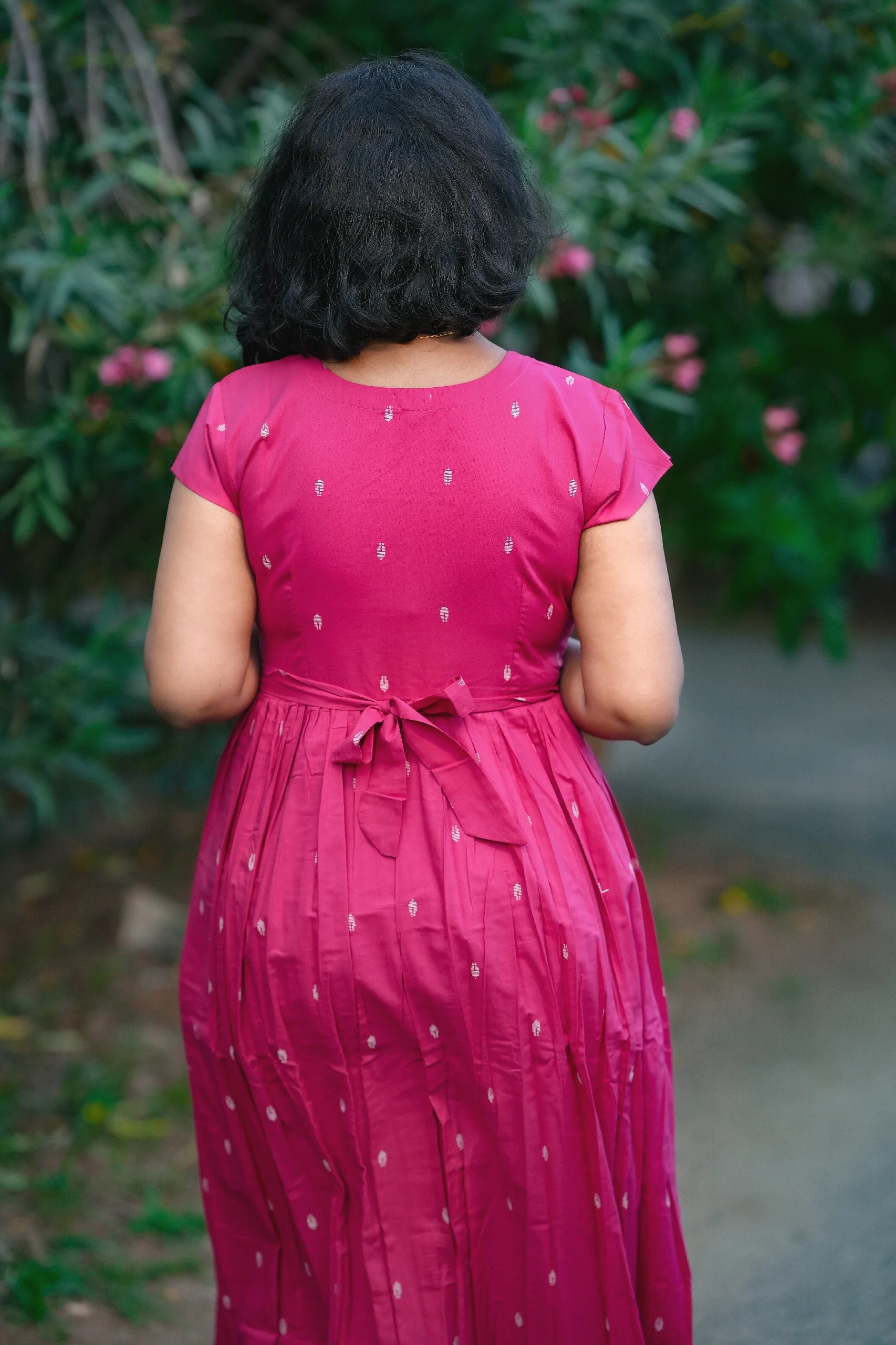 Blush Rose Cotton Maternity Maxi Dress
