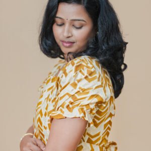 Yellow Arrow Crape Maxi